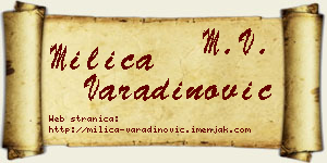Milica Varadinović vizit kartica